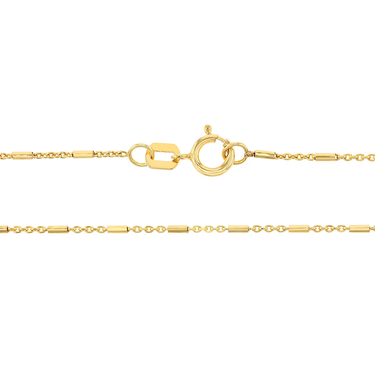 Yellow Gold Alternating Cable & Barrel Link Chain, 16