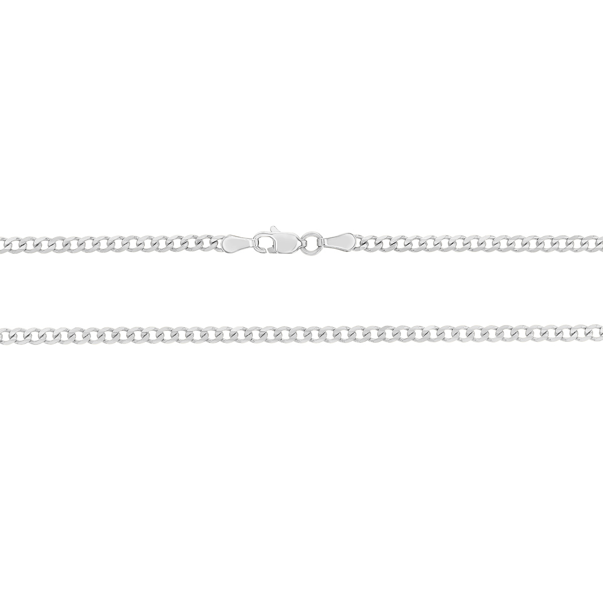 White Gold 2.7 mm Curb Chain, 16