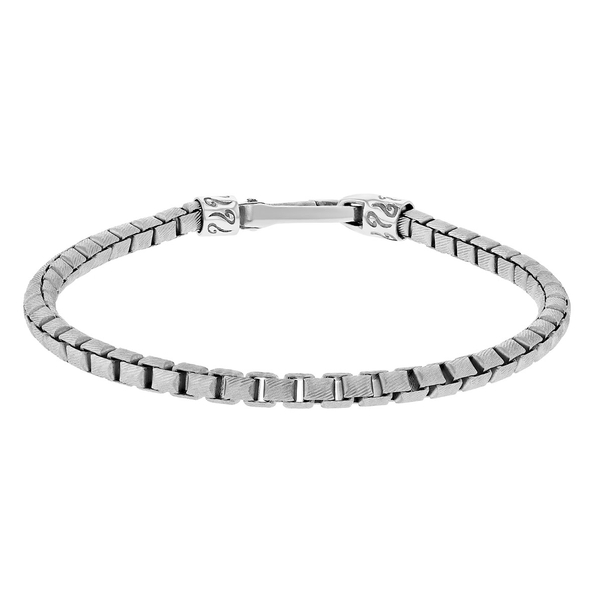 Marco Dal Maso Ulysses Sterling Silver Carved Tubular Chain Bracelet, 8