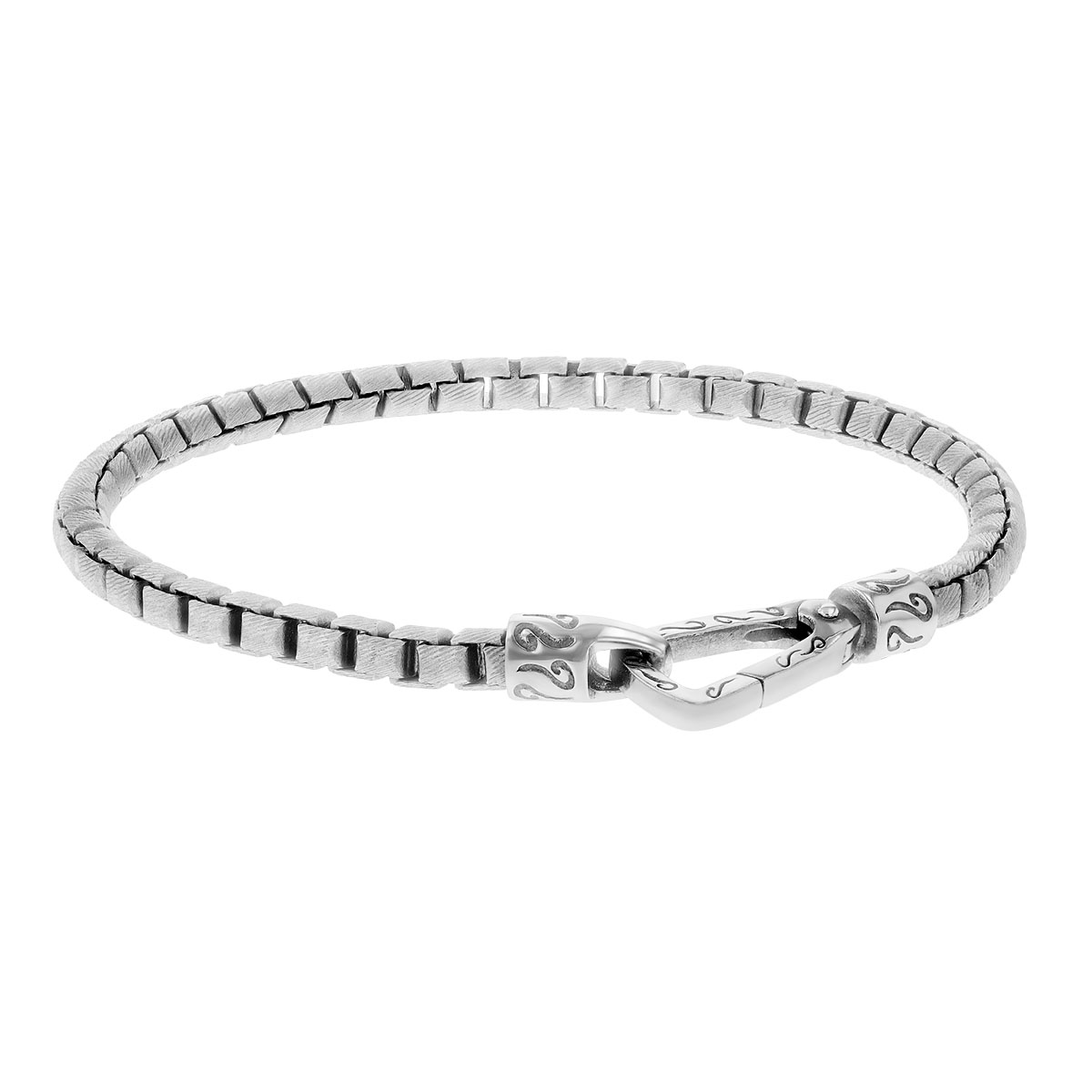 Marco Dal Maso Ulysses Sterling Silver Carved Tubular Chain Bracelet, 8