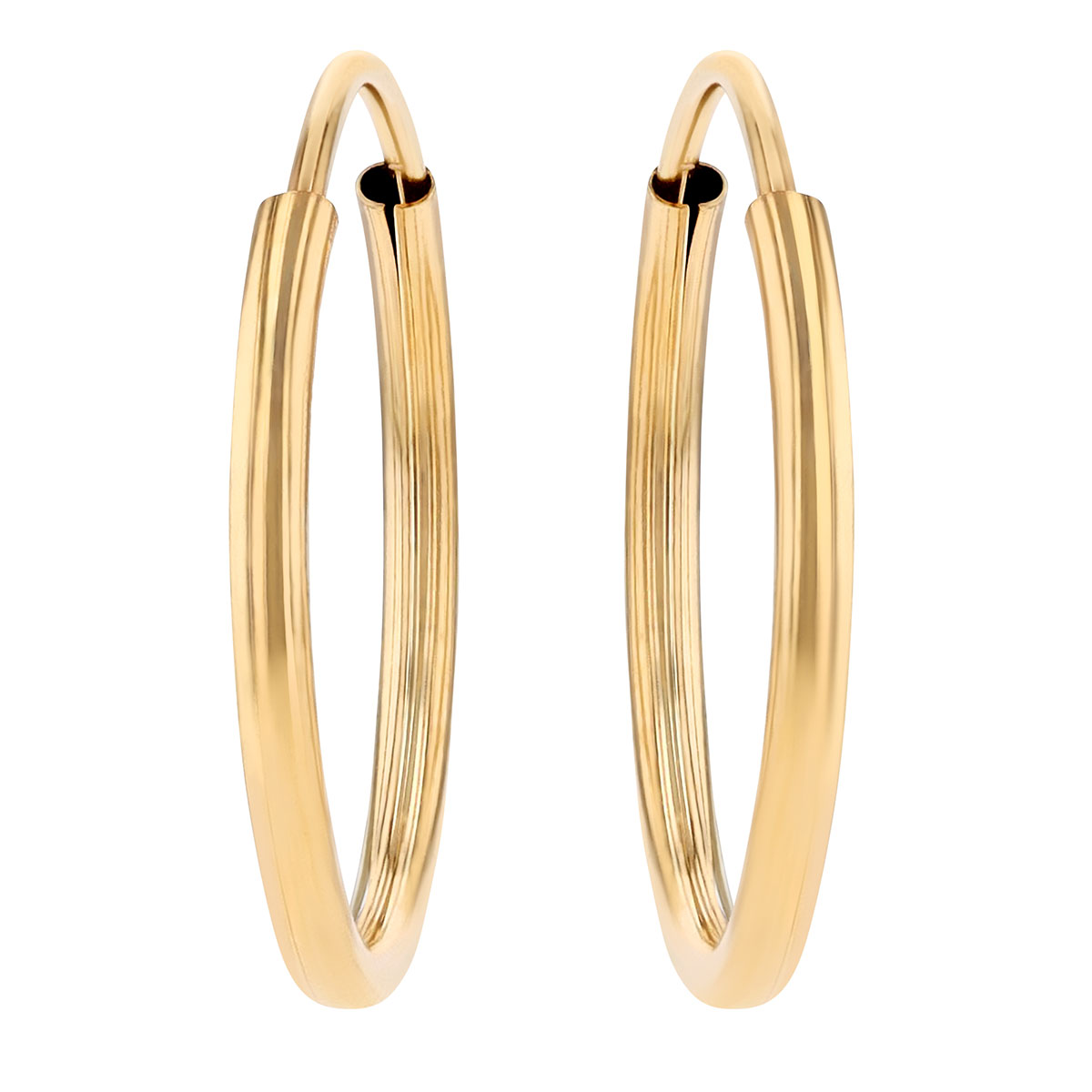 Yellow Gold Endless Hoop Earrings