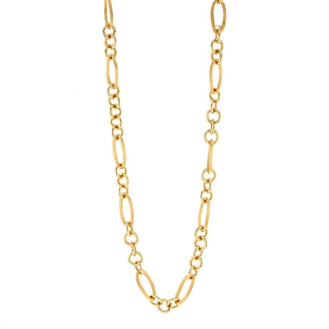 Marco Bicego Jaipur Yellow Gold Mixed Link Necklace, 35.5"