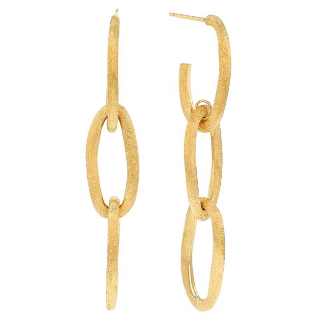 Marco Bicego Jaipur Yellow Gold Triple Oval Link Dangle Earrings