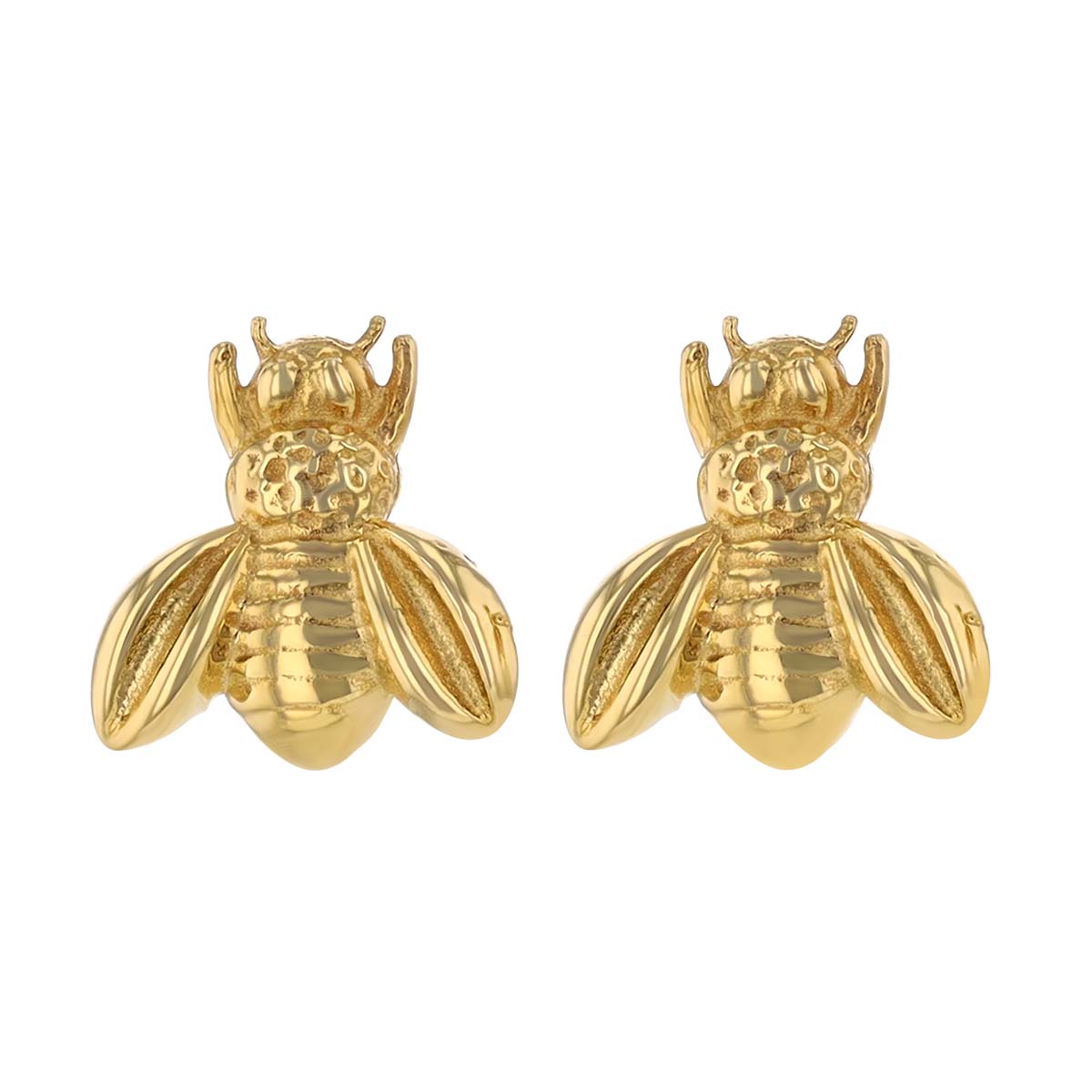 Yellow Gold Bee Stud Earrings