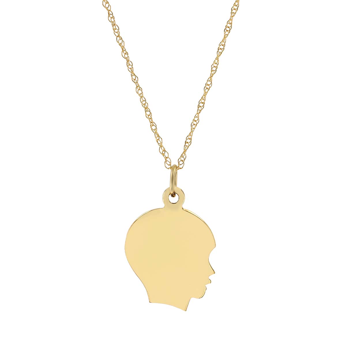 Yellow Gold Boy Silhouette Pendant, 18