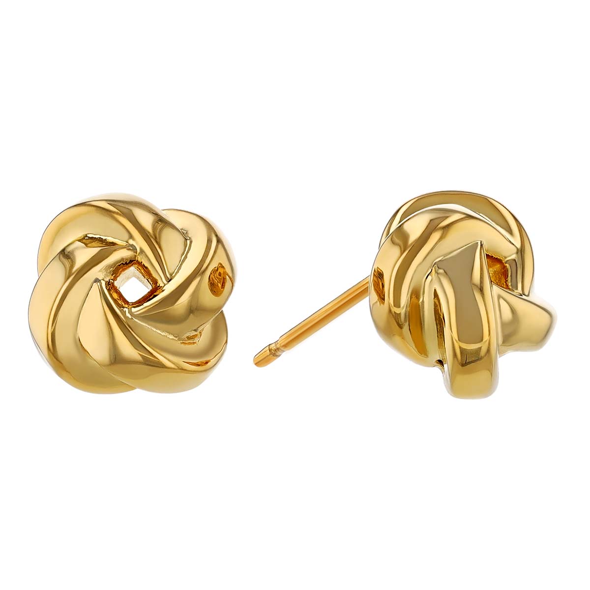 14K Yellow Gold Knot Post Earrings