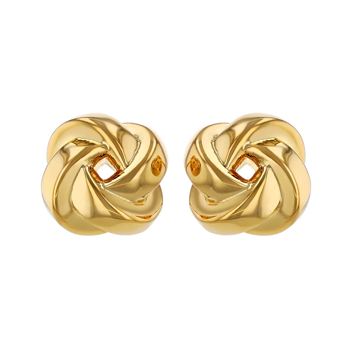 Yellow Gold Twist Love Knot Stud Earrings