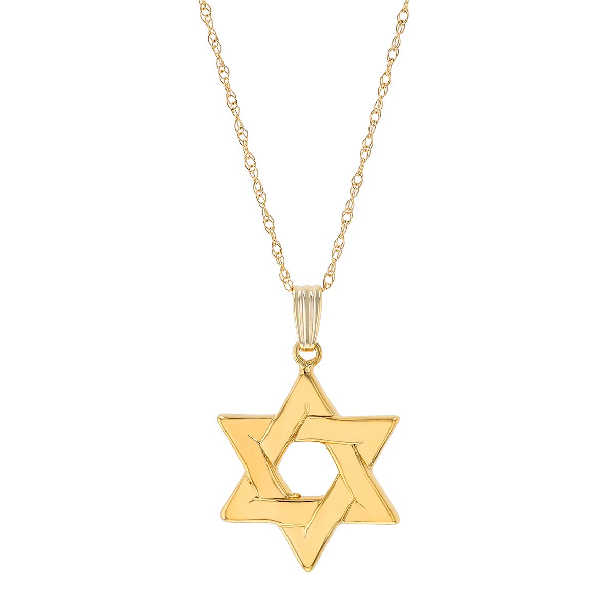 Yellow Gold Star of David Pendant, 18