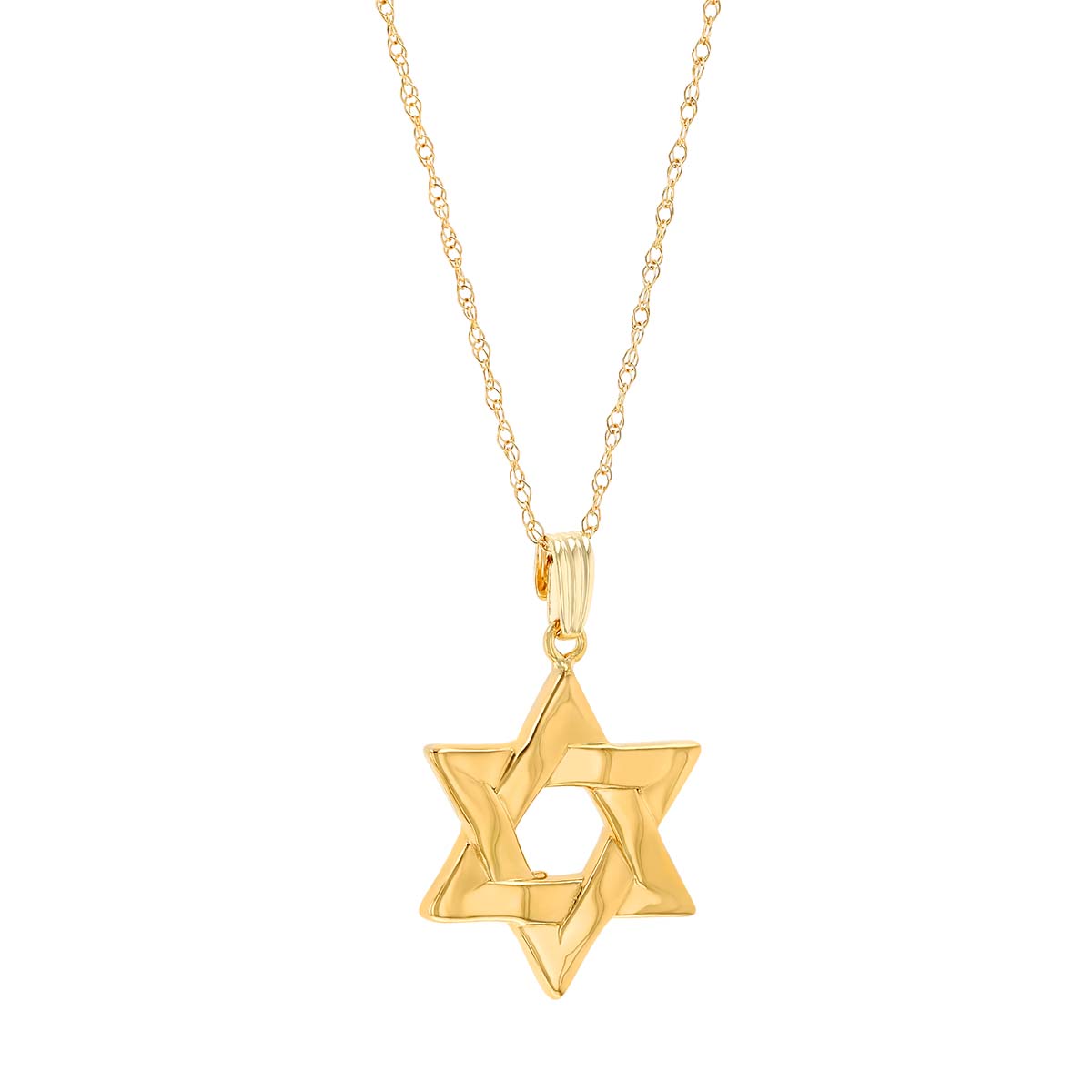Yellow Gold Star of David Pendant, 18