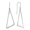 Sterling Silver Open Long Triangle Dangle Earrings