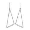 Sterling Silver Open Long Triangle Dangle Earrings