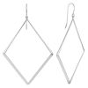 Sterling Silver Open Square Dangle Earrings