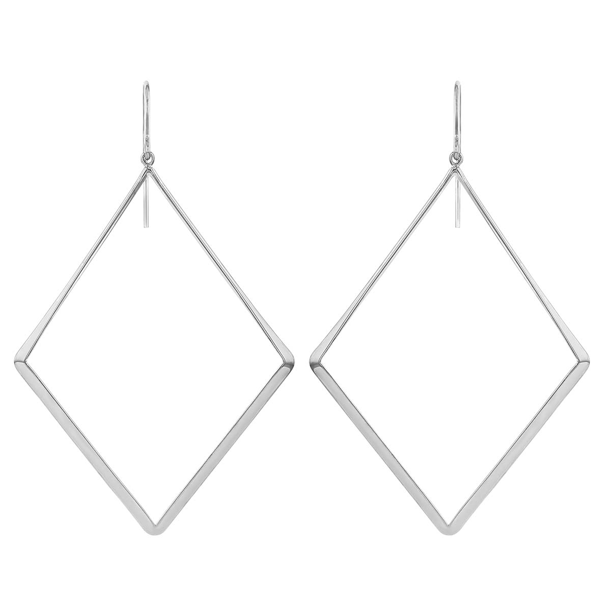 Sterling Silver Open Square Dangle Earrings