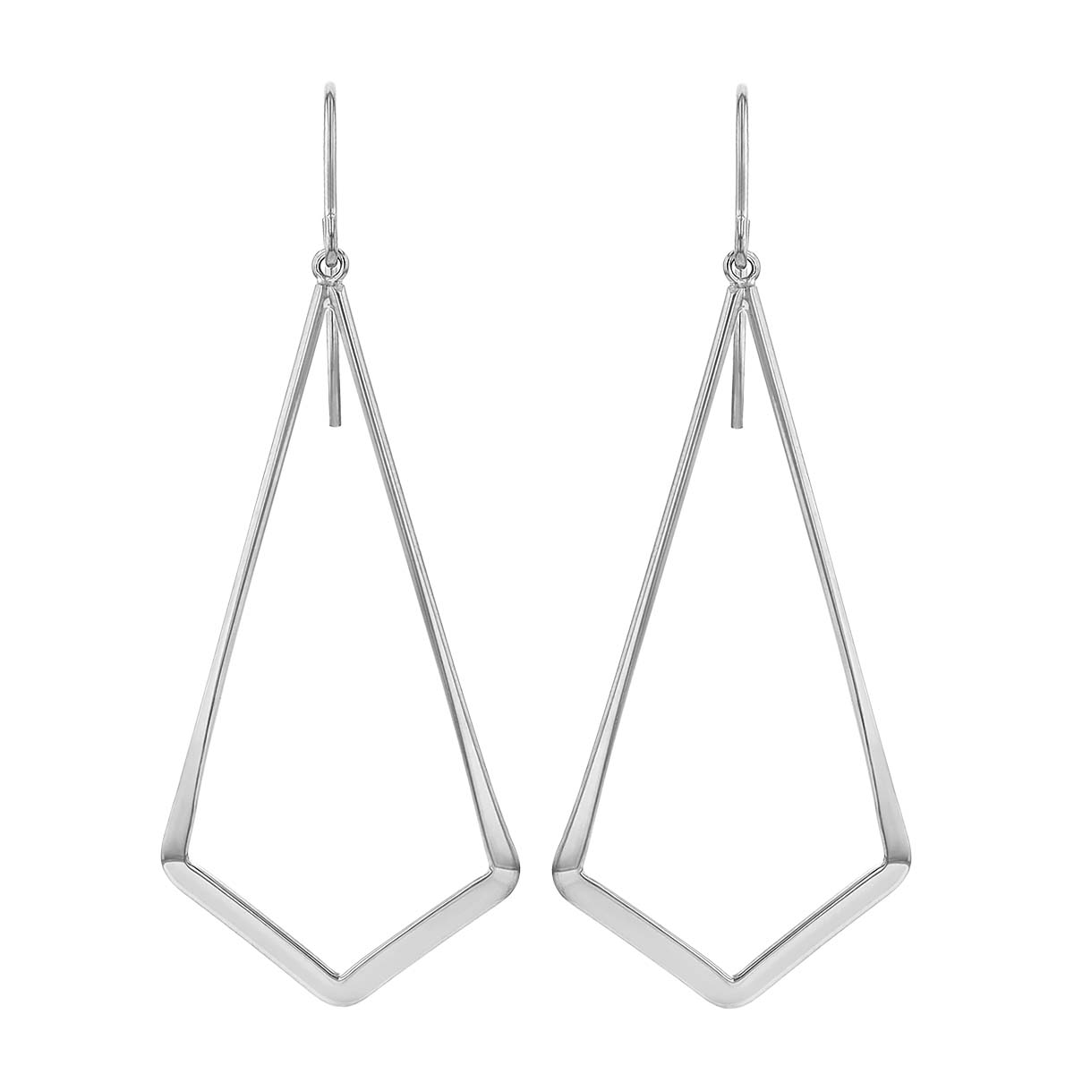Sterling Silver Open Kite Dangle Earrings