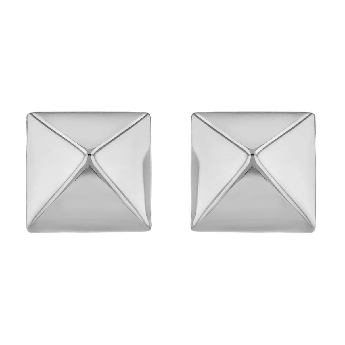 Sterling Silver Pyramid Stud Earrings