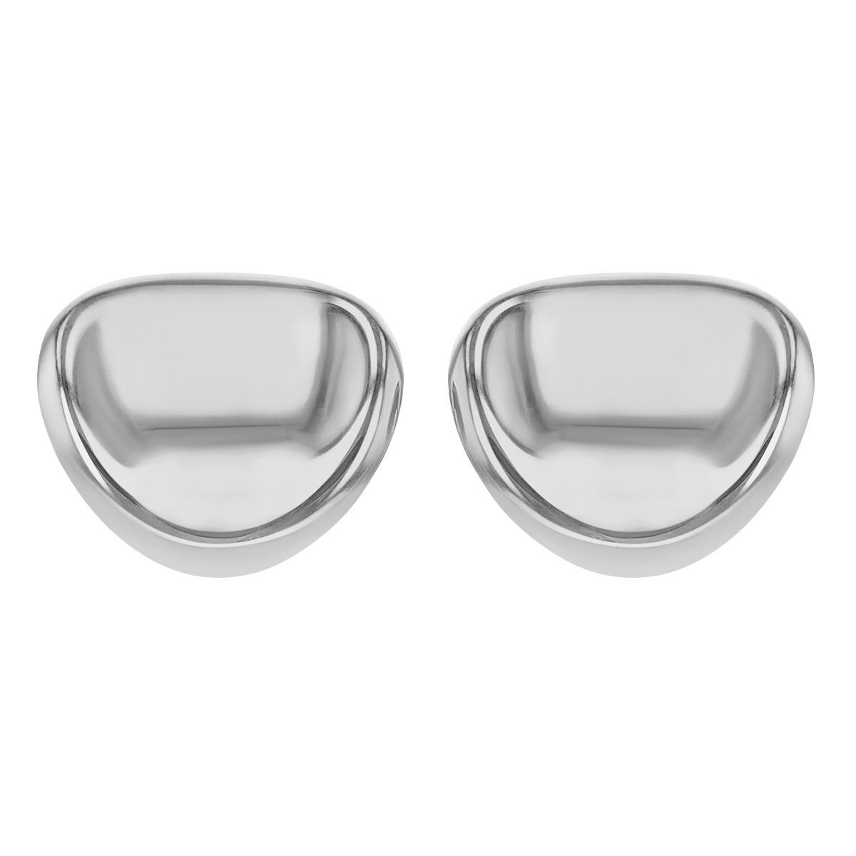 Sterling Silver Curved Circle Stud Earrings