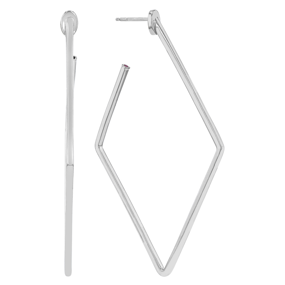 Roberto Coin White Gold Square Hoop Earrings, 30 mm
