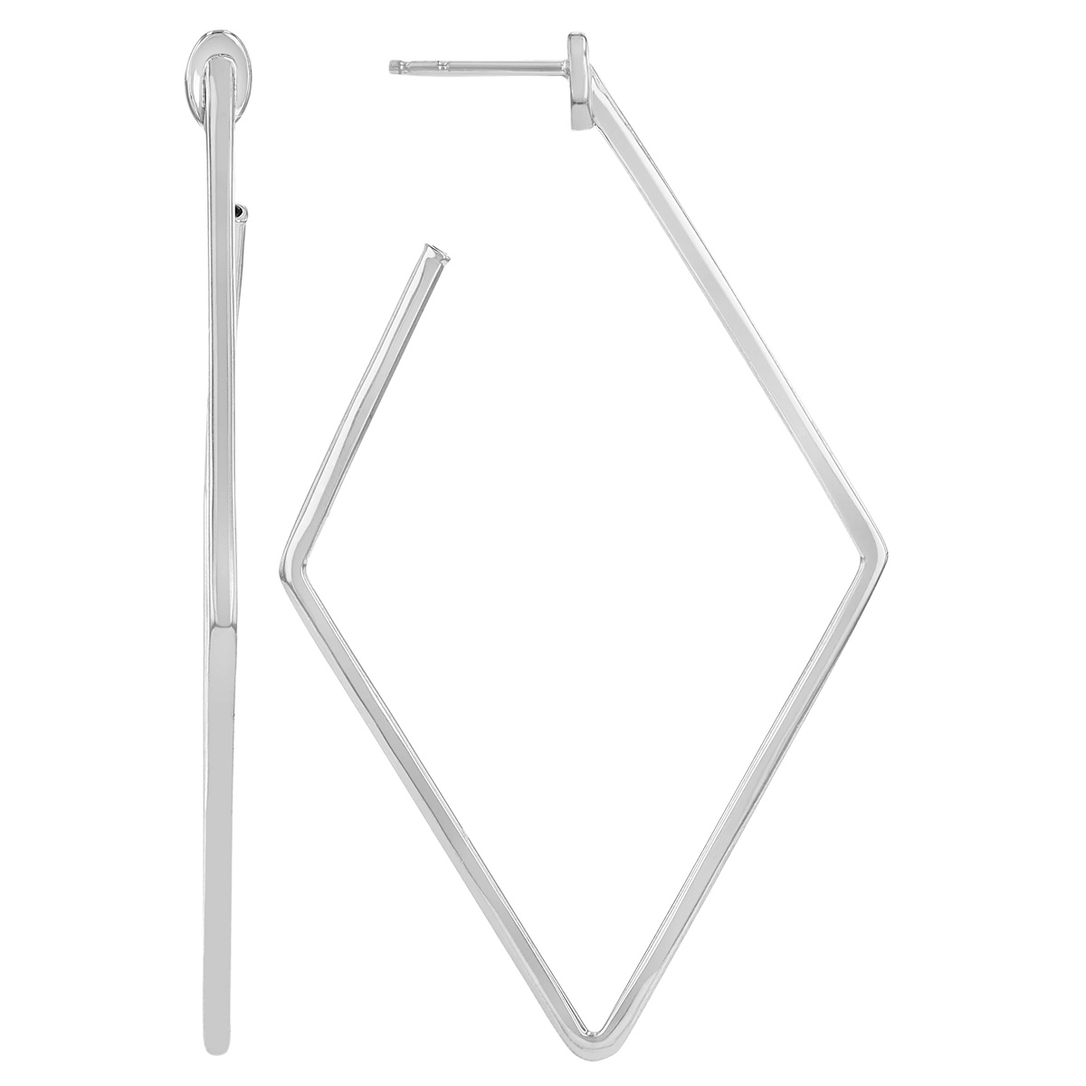 Roberto Coin White Gold Square Hoop Earrings, 30 mm