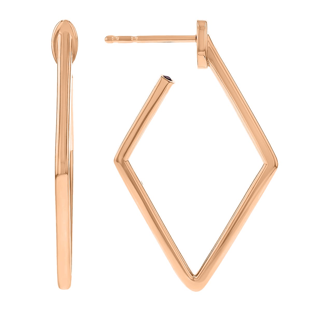 Roberto Coin Rose Gold Square Hoop Earrings