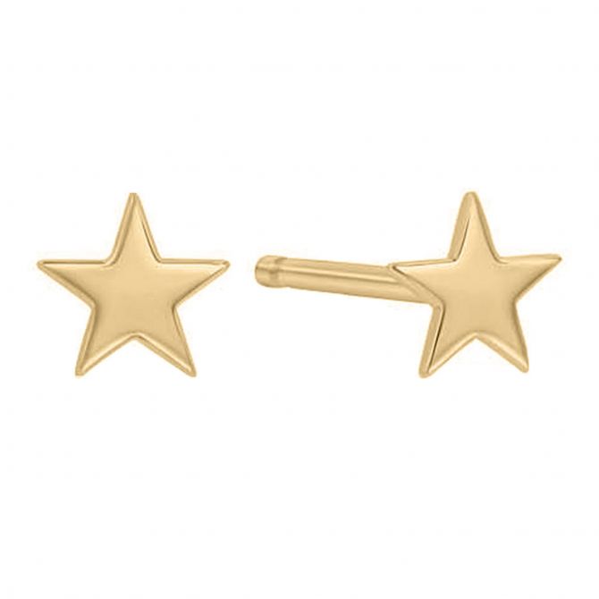 Zoe Chicco Itty Bitty Yellow Gold Star Stud Earrings IBSE 10 14K