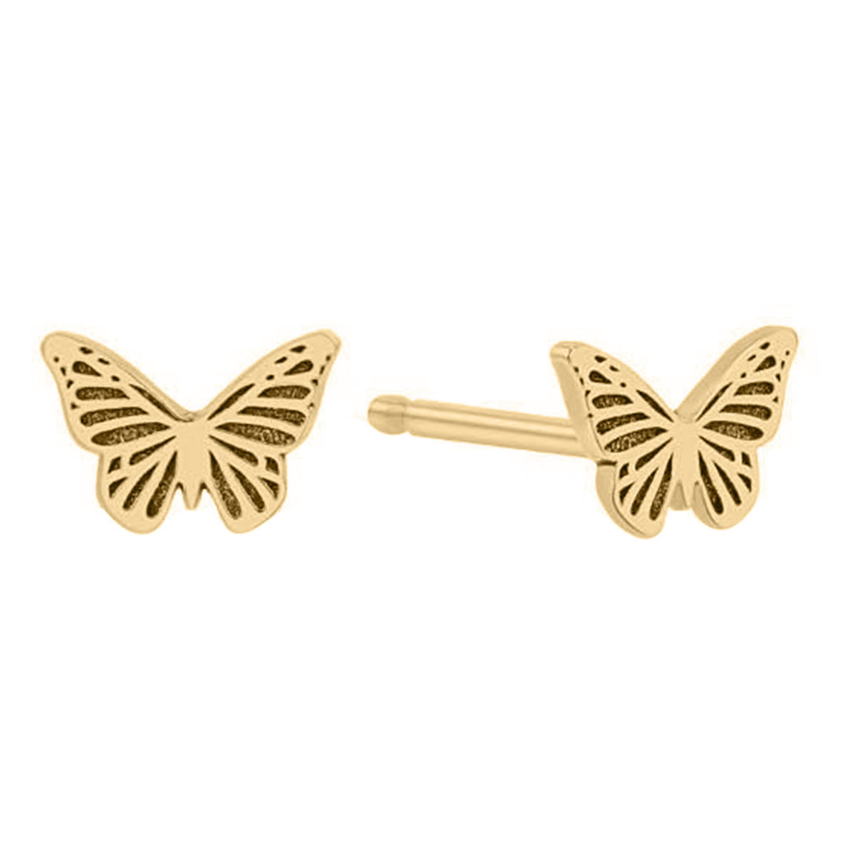 Zoe Chicco Itty Bitty Yellow Gold Butterfly Stud Earrings