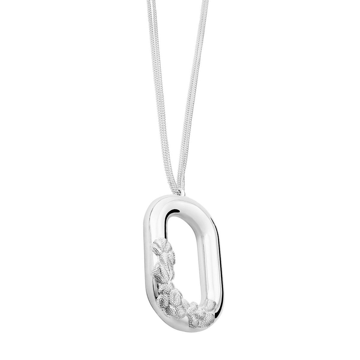 Tane Bordados Sterling Silver Link Pendant, 31.4