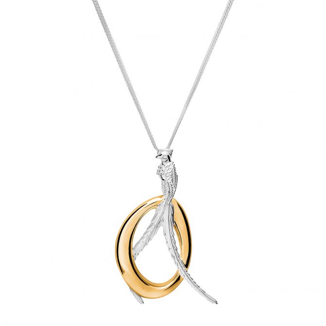 Tane Quetzal Sterling Silver & Yellow Gold Vermeil Pendant, 23.6"