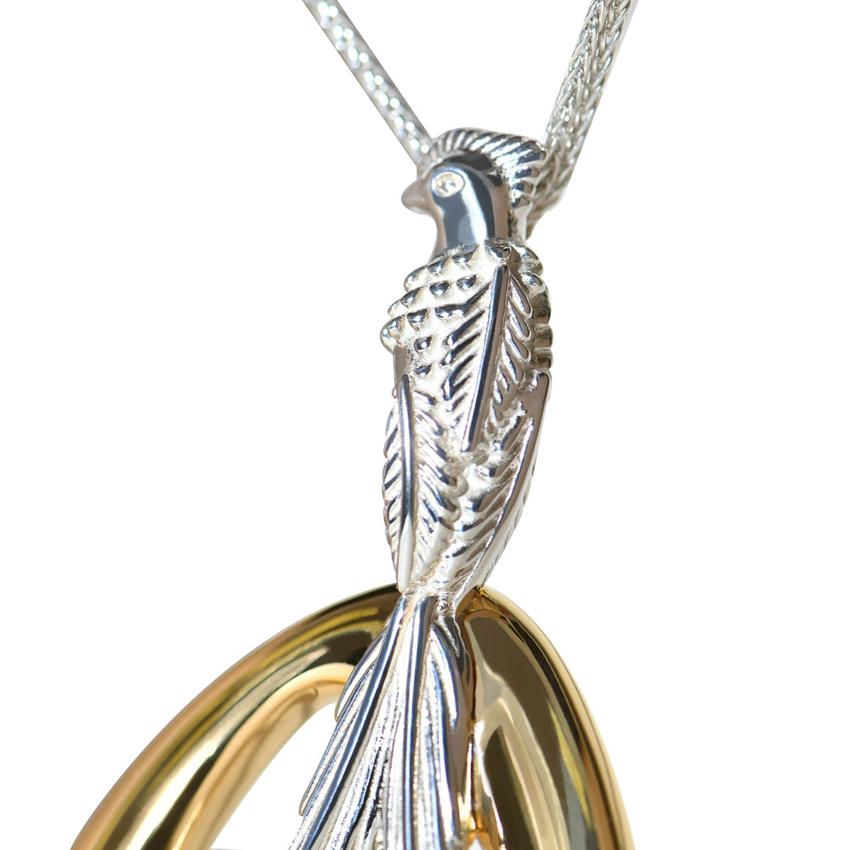 Tane Quetzal Sterling Silver & Yellow Gold Vermeil Pendant, 23.6