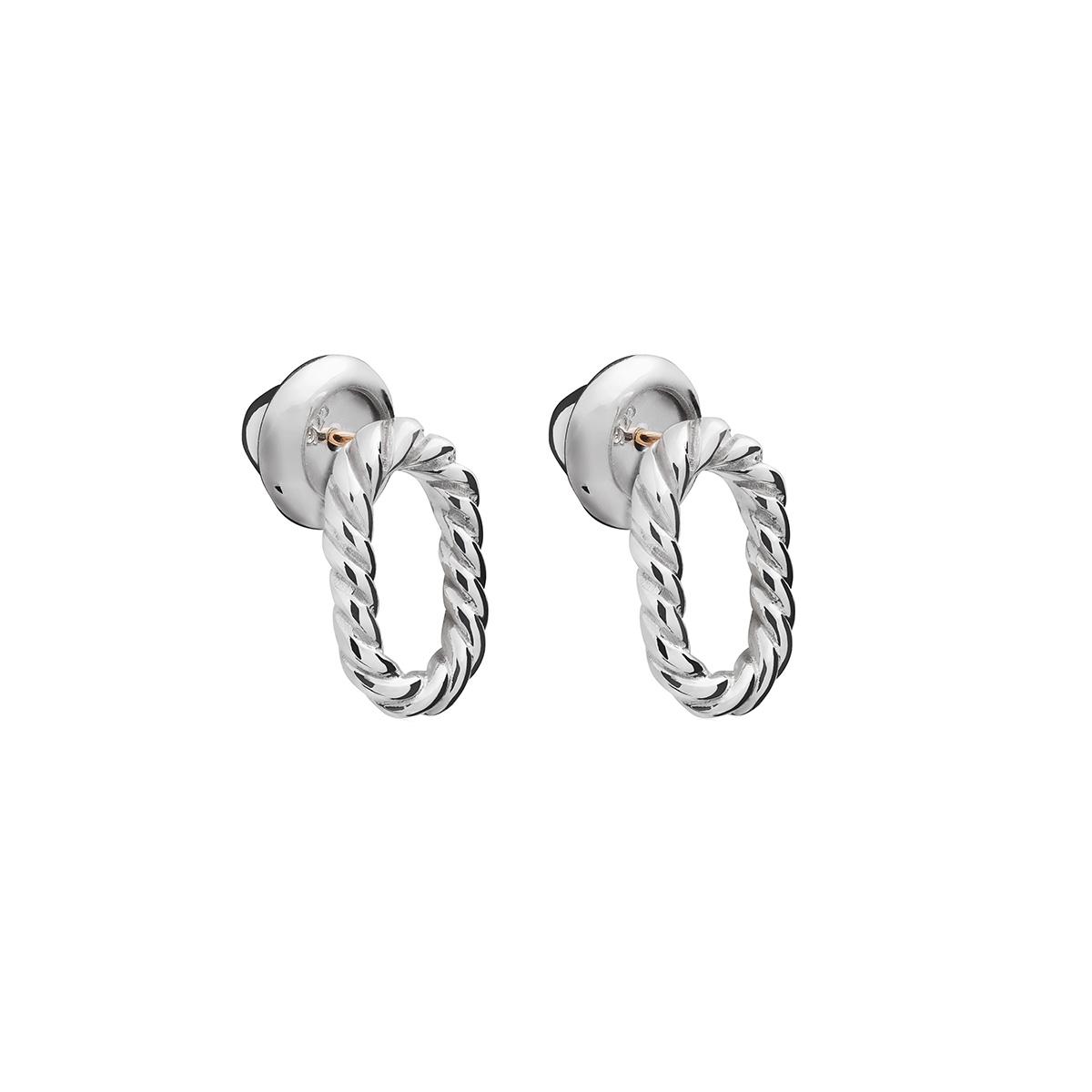 Tane Ana Sterling Silver Textured Link Stud Earrings