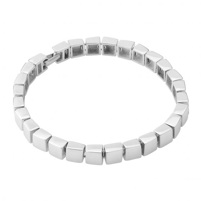 Tane Legado Sterling Silver Single Line Square Block Bracelet