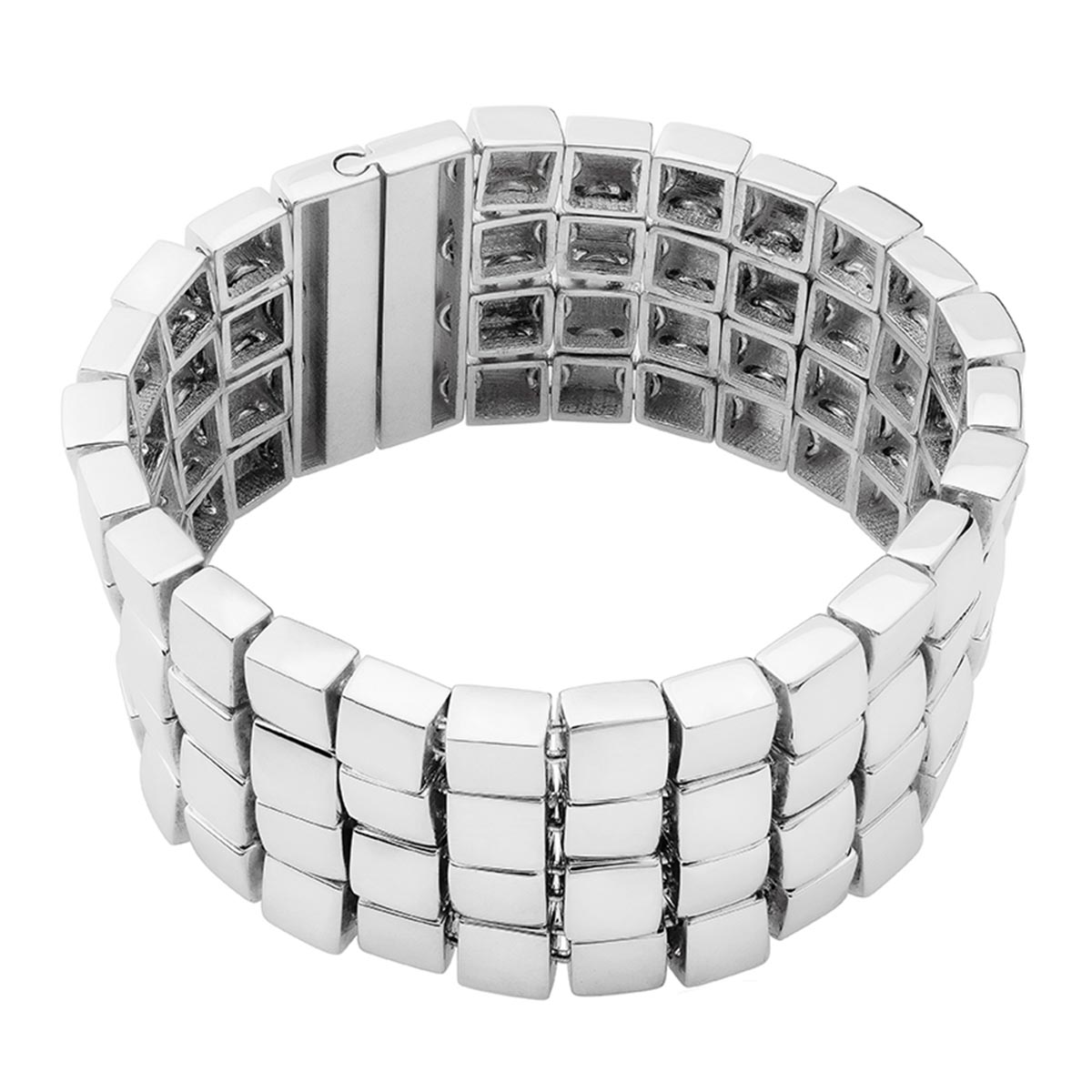 Tane Legado Sterling Silver Multi Strand Square Block Bracelet