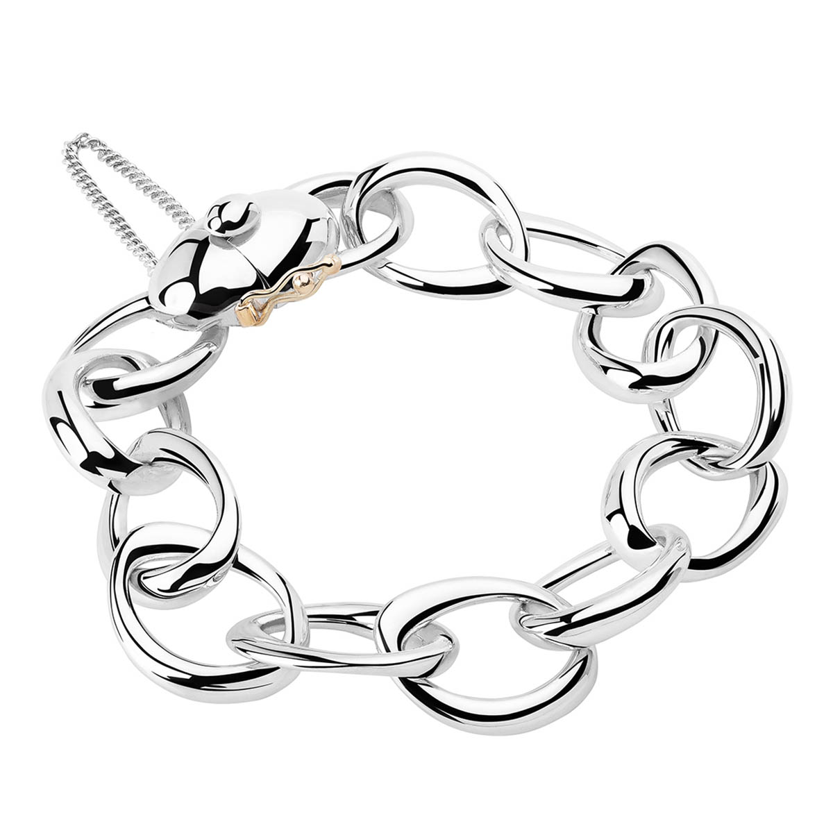 Tane Michelle Sterling Silver Large Oval Link Chain Bracelet, 7.4 ...