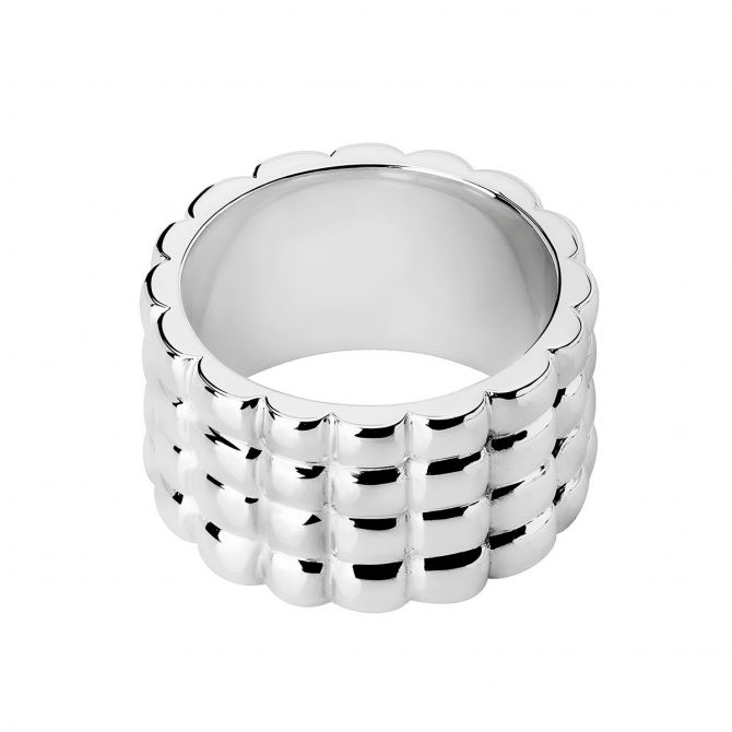 Tane Alma Sterling Silver Textured Wide Band Ring