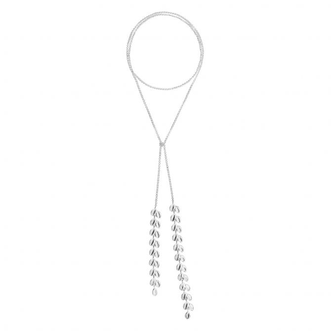 Tane Dalia Flower Petals Sterling Silver Necklace, 43.3"