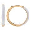 White Enamel Hoop Earrings in Yellow Gold