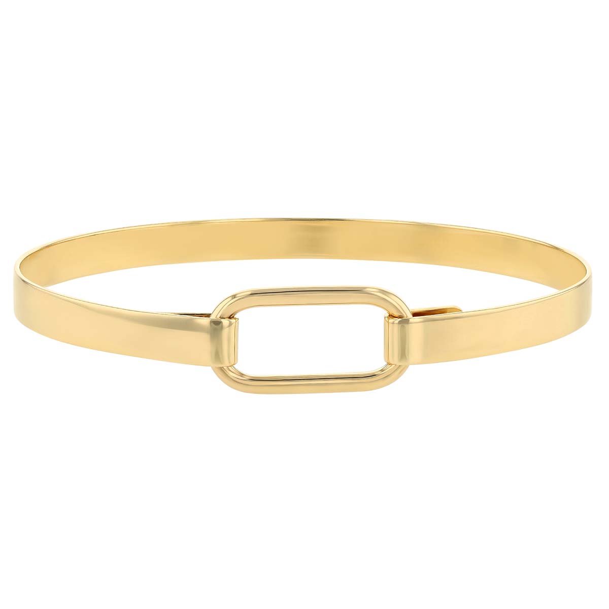 Phillips House Yellow Gold Open Long Oval Link Bangle Bracelet
