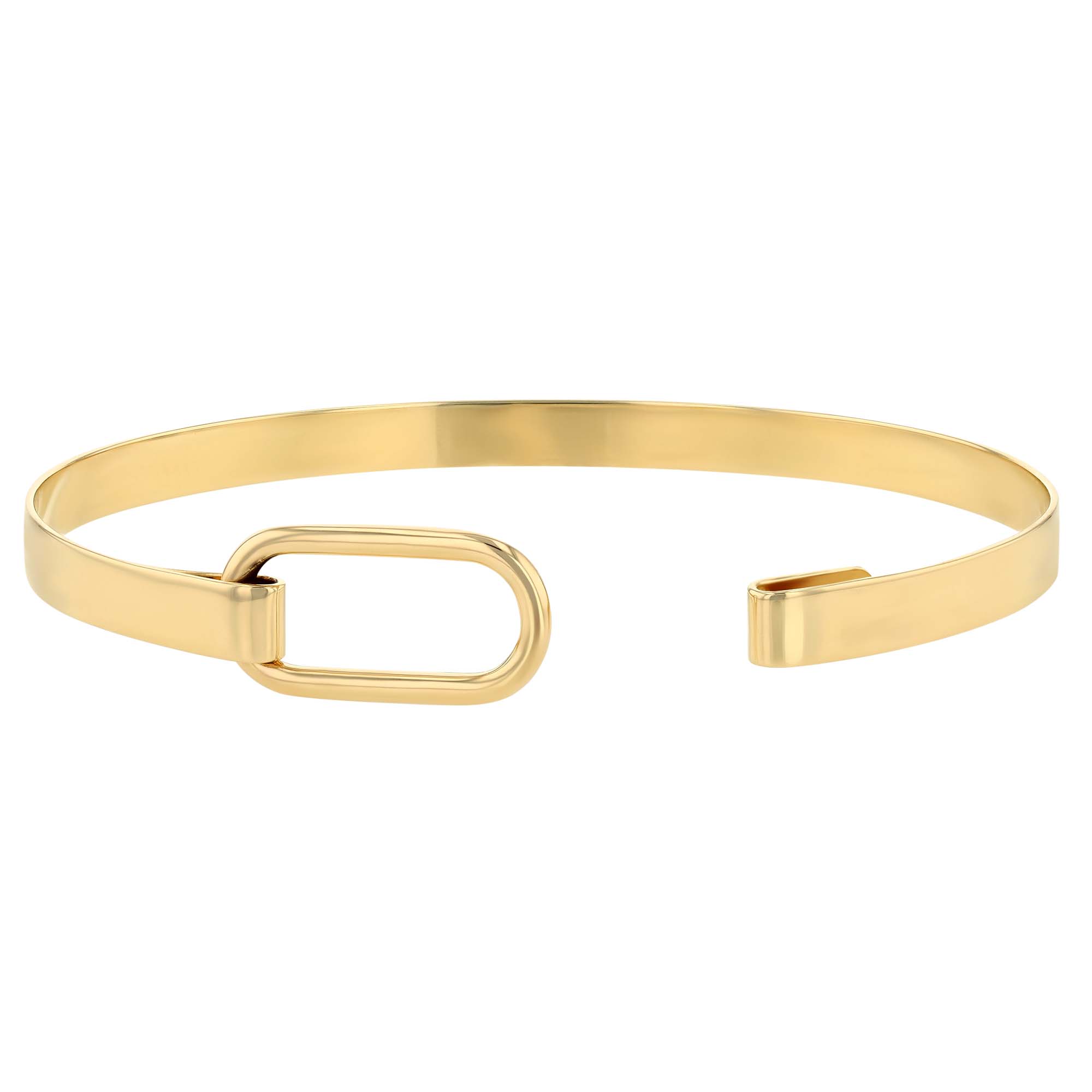 Phillips House Yellow Gold Open Long Oval Link Bangle Bracelet