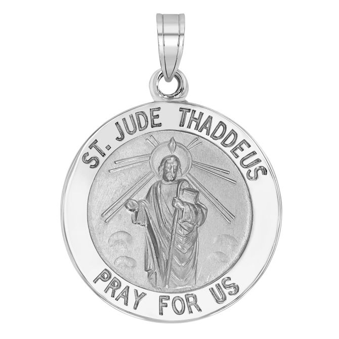 White Gold St. Jude Thaddeus Charm