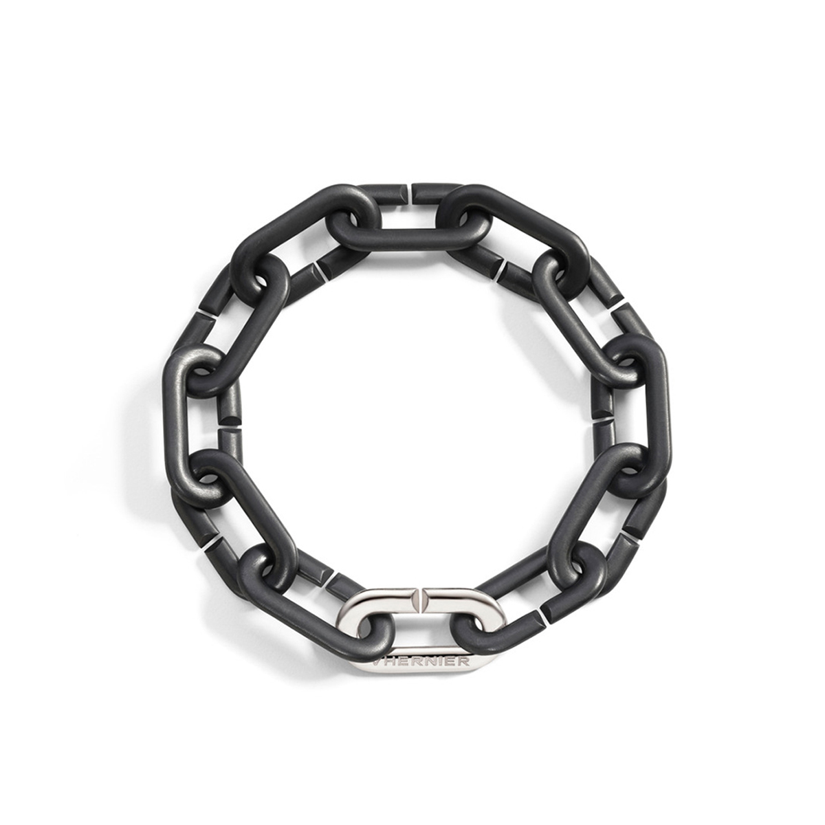 Vhernier Mon Jeu Black Titanium & Single White Gold Link Bracelet