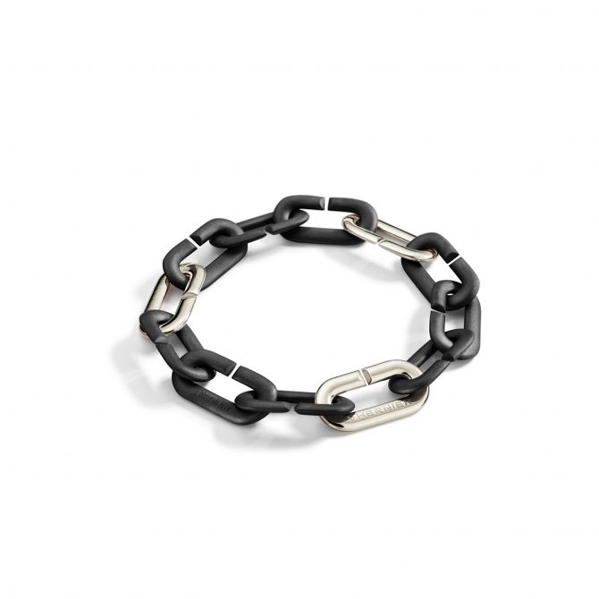 Vhernier Mon Jeu Black Titanium & Triple White Gold Link Bracelet