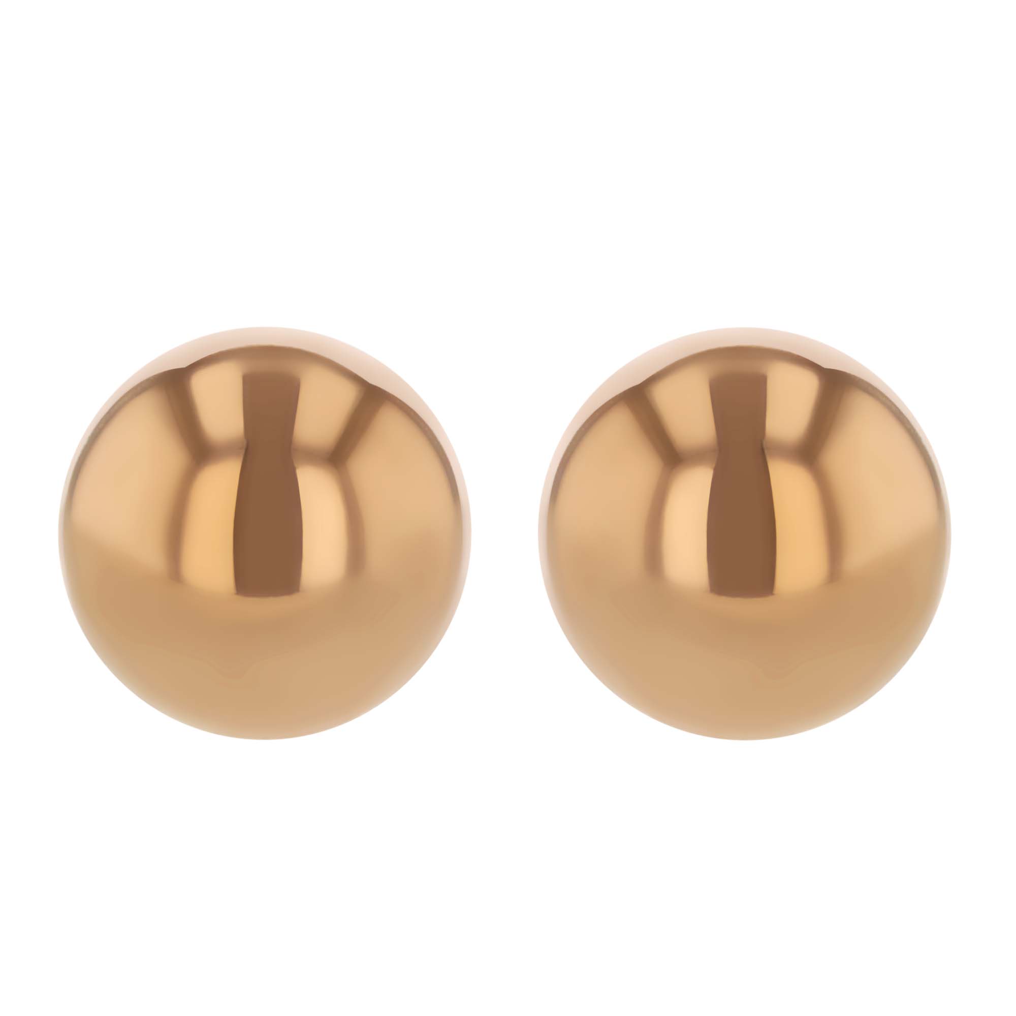 Rose Gold Ball Stud Earrings, 4 mm