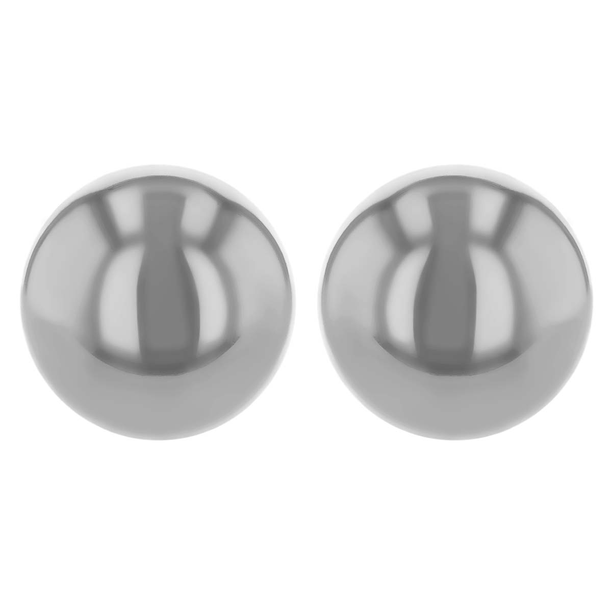 White Gold Ball Stud Earrings, 10 mm