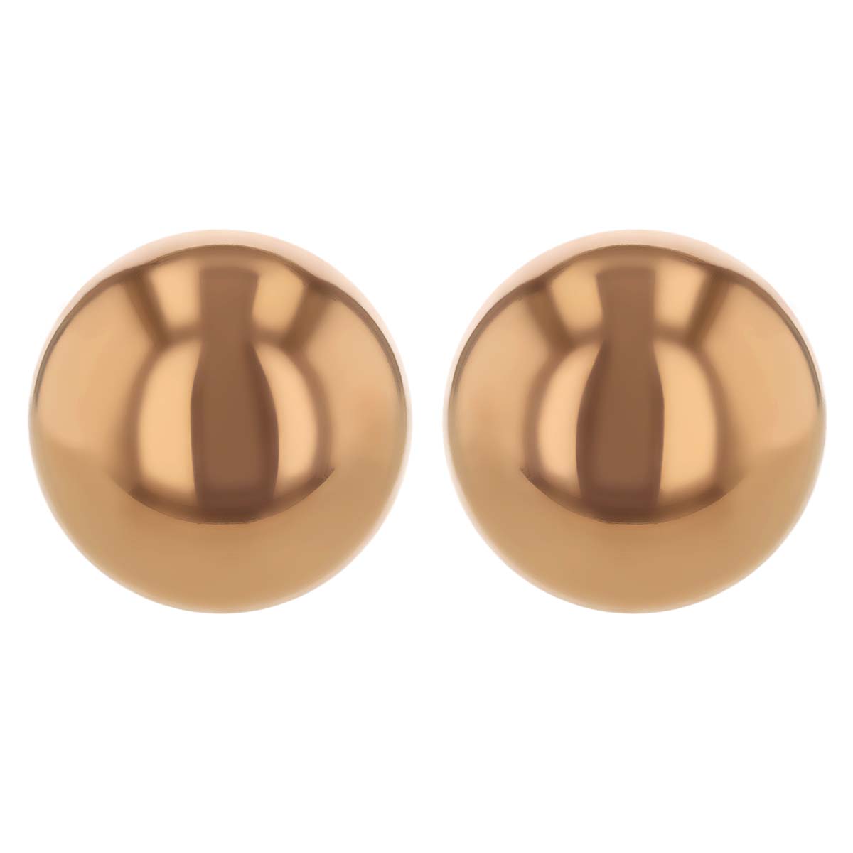 Rose Gold Ball Stud Earrings, 10 mm