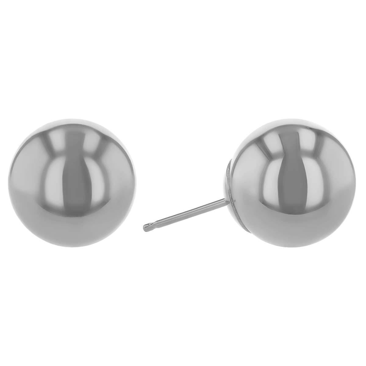 Sterling Silver Ball Stud Earrings, 10 mm