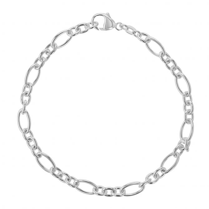 Sterling Silver Alternating Small & Large Oval Link Bracelet, 8.25