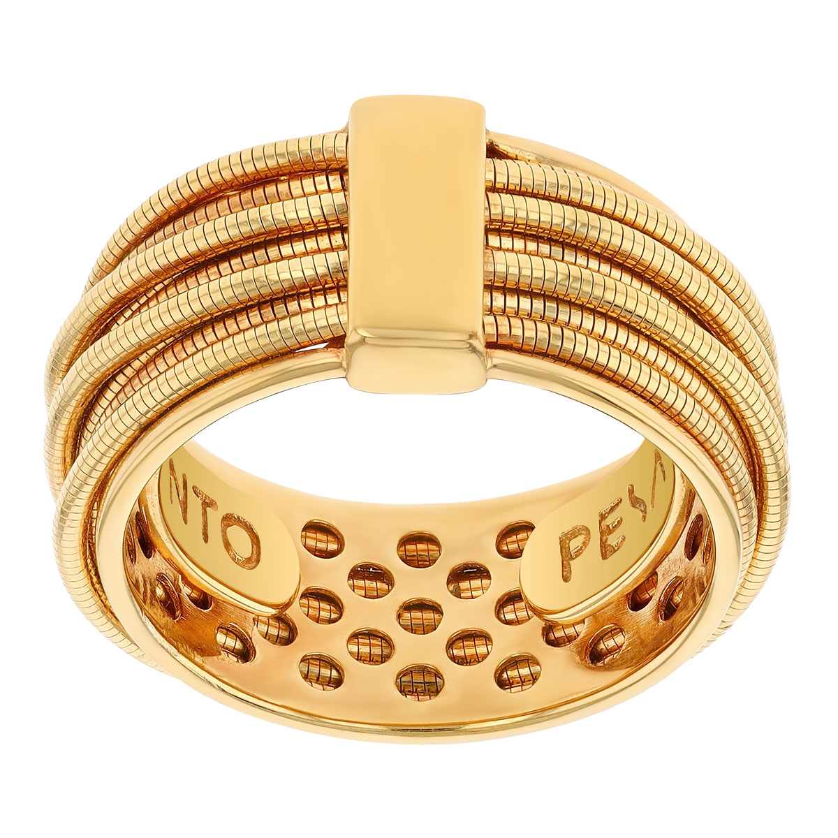 Pesavento DNA Spring Yellow Gold Vermeil Wide Band Ring