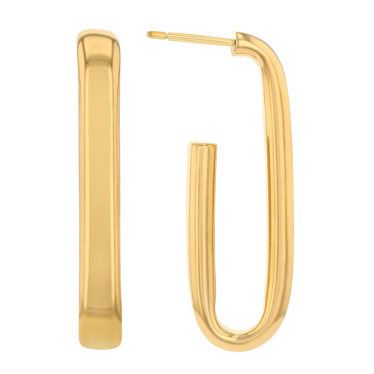 Pesavento Yellow Gold Vermeil Elongated Oval Hoop Earrings