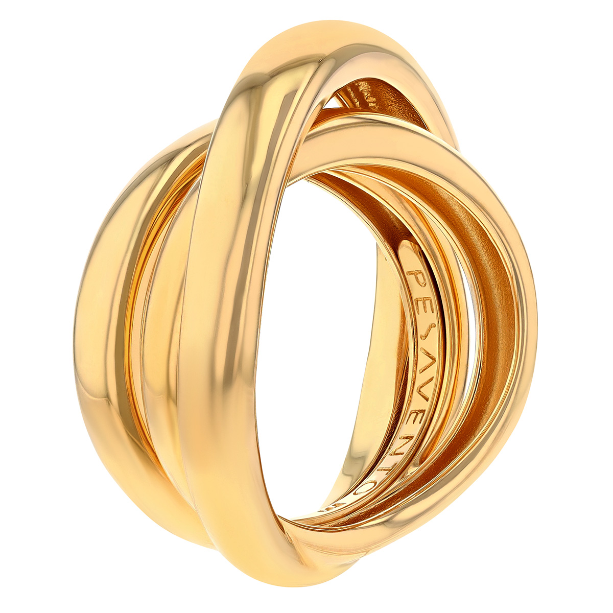 Pesavento Yellow Gold Vermeil Criss Cross Ring