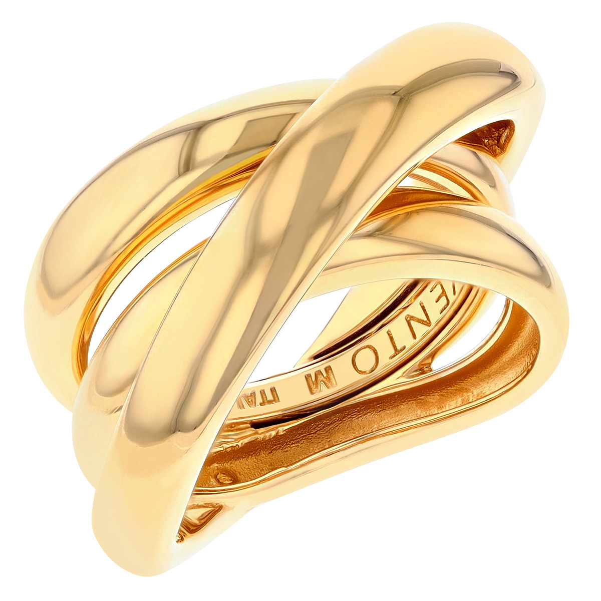Pesavento Yellow Gold Vermeil Criss Cross Ring