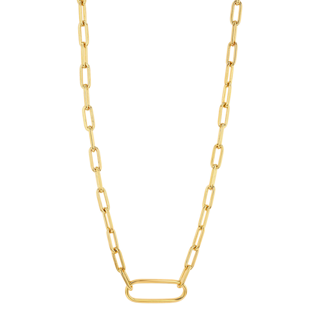 Pesavento Elegance Yellow Gold Vermeil Paperclip Link Chain Necklace with Large Link, 16
